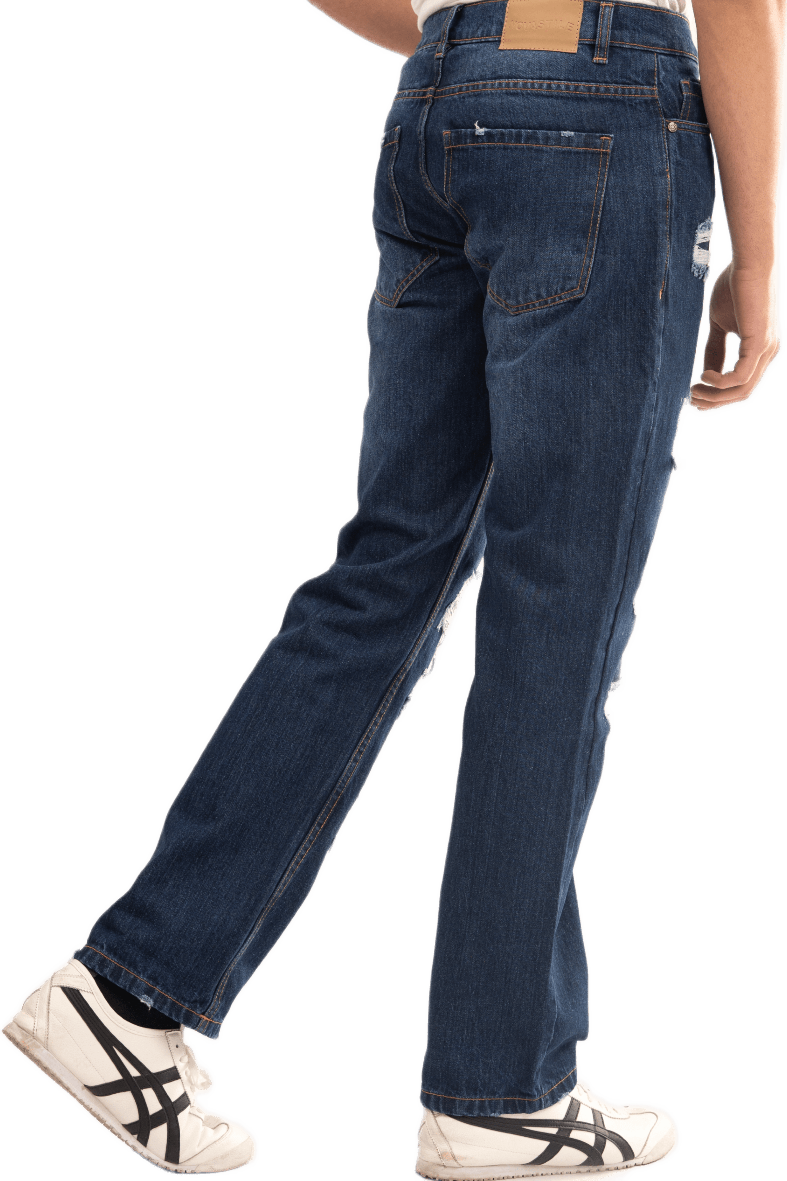 NOVASTILE Men's Ripped Straight Fit Distressed Jeans — Jeans by Novastile — thumbnail 3