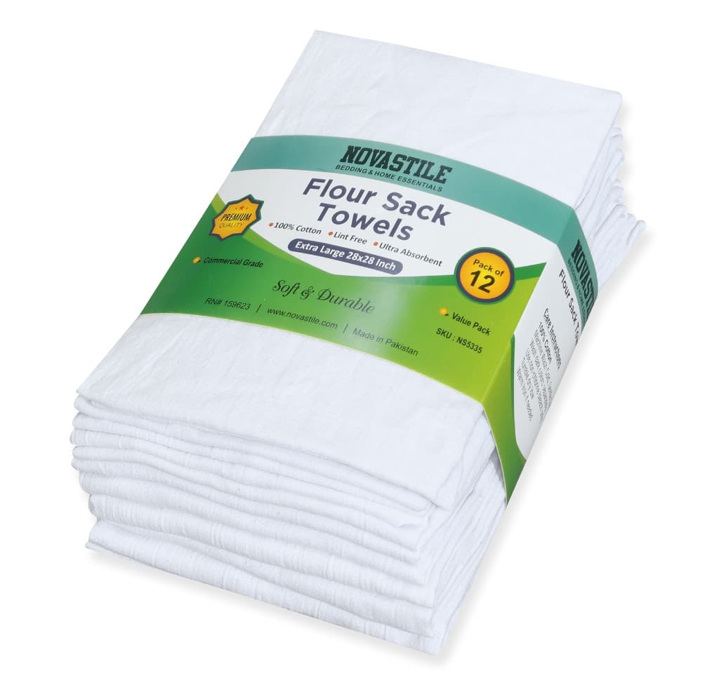 Flour Sack Kitchen Towels, 192 Pack β Bedding & Home by Novastile