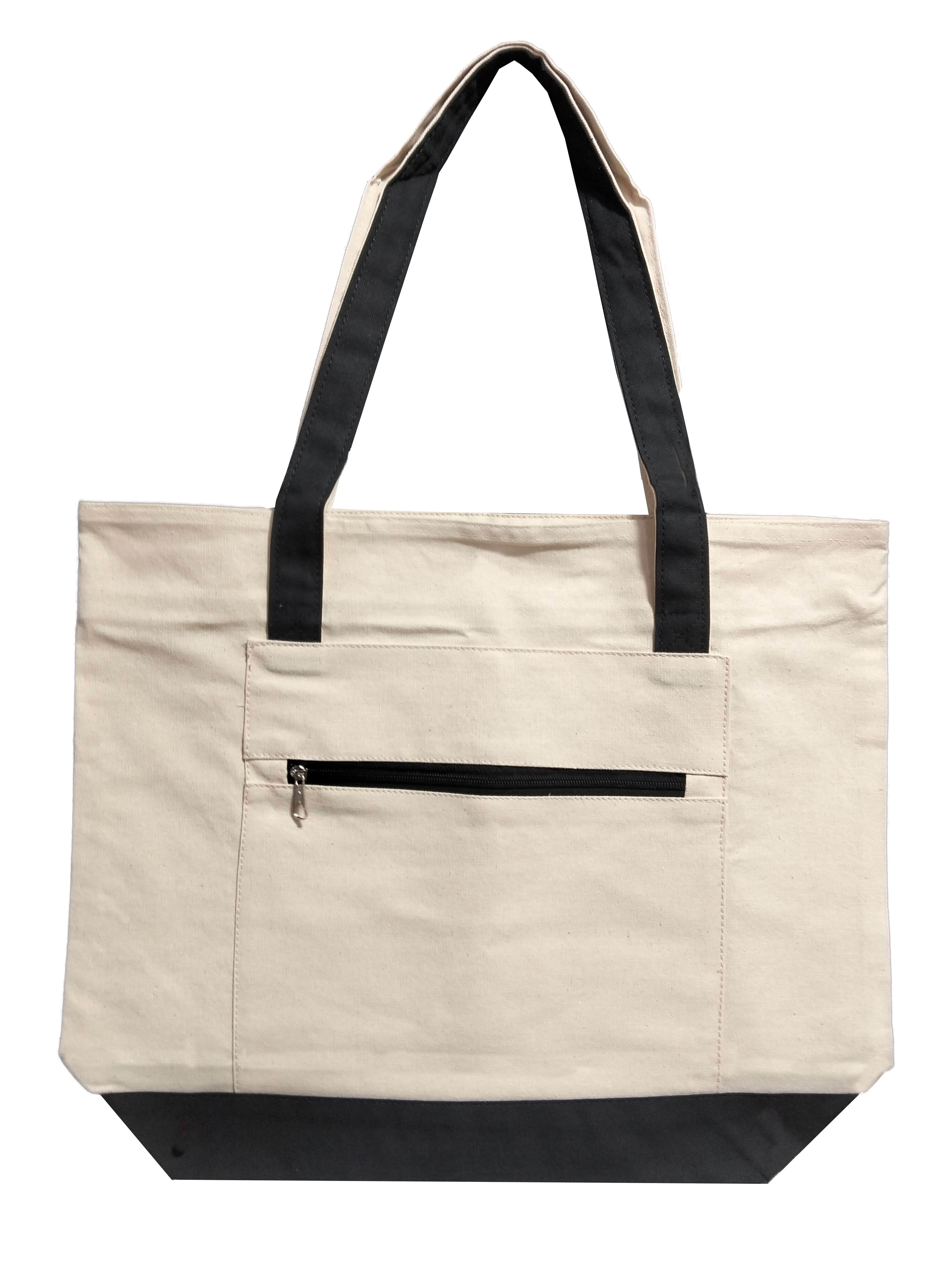 NOVASTILE 18.5x15x5 Canvas Tote Bags with Zipper Pocket β Tote Bags by Novastile