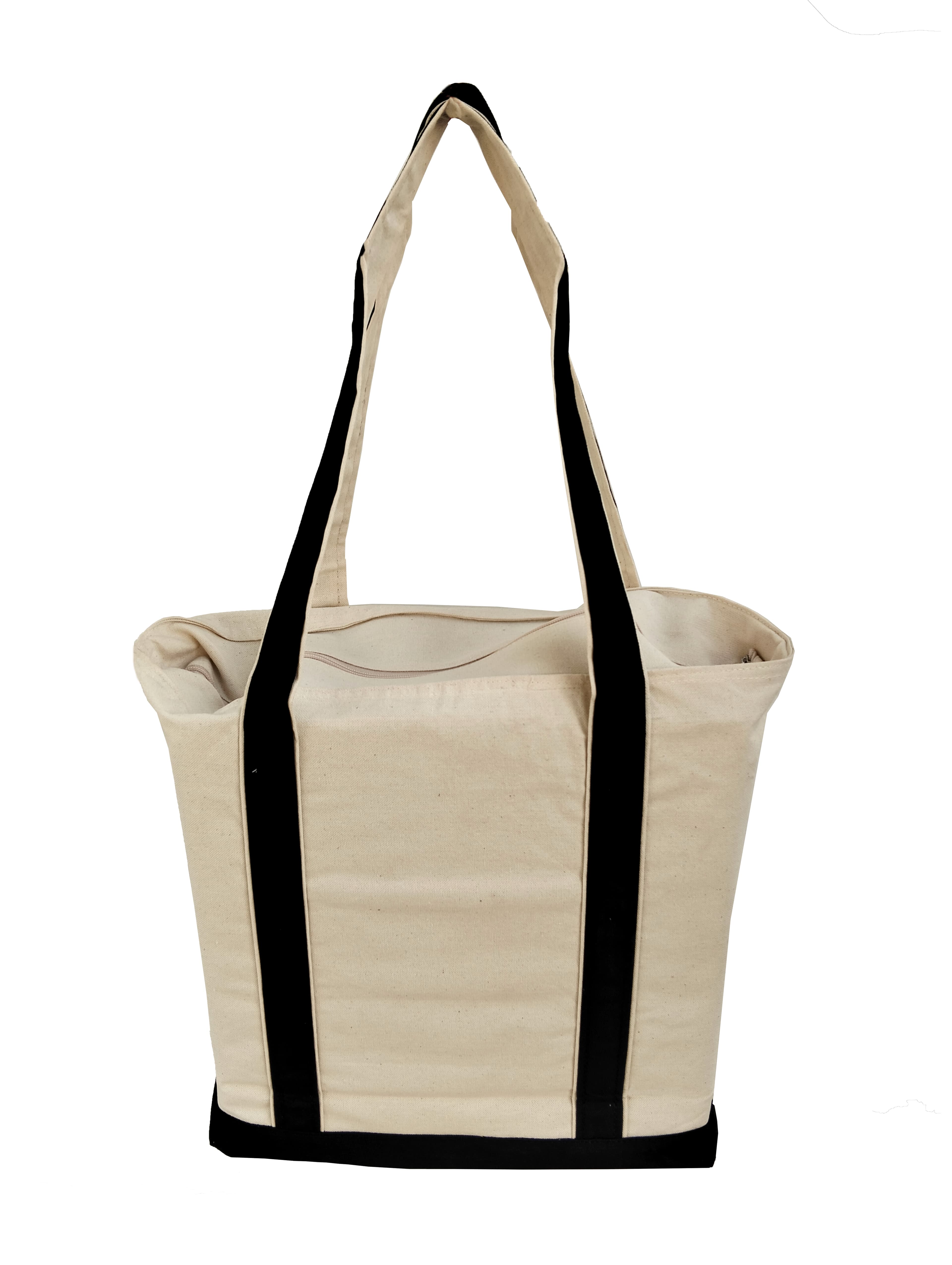 NOVASTILE 21x15x6 Canvas Tote Bags with Zipper Pocket alternate view β Tote Bags by Novastile