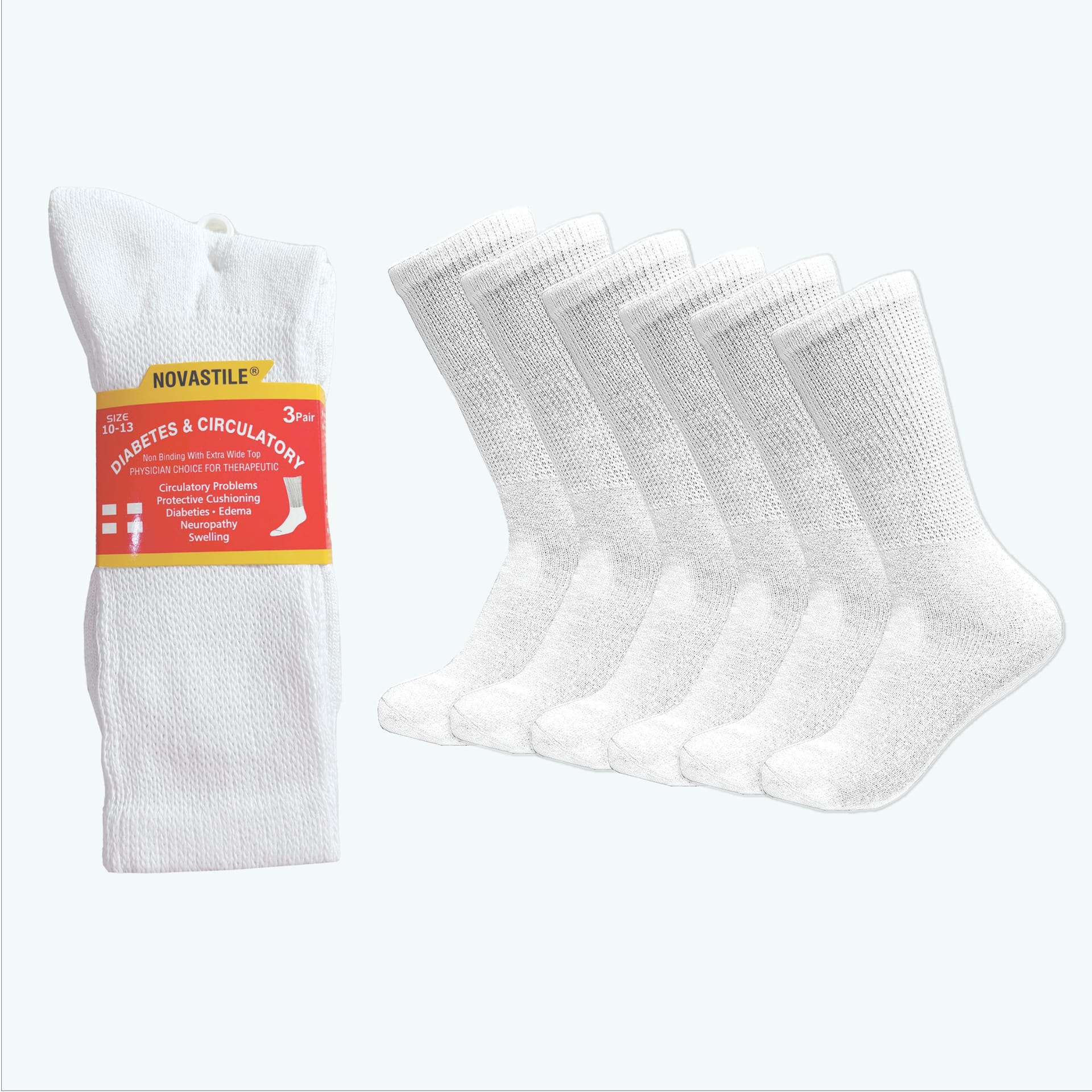 NOVASTILE Crew Diabetic Socks for Men & Women alternate view β Socks by Novastile