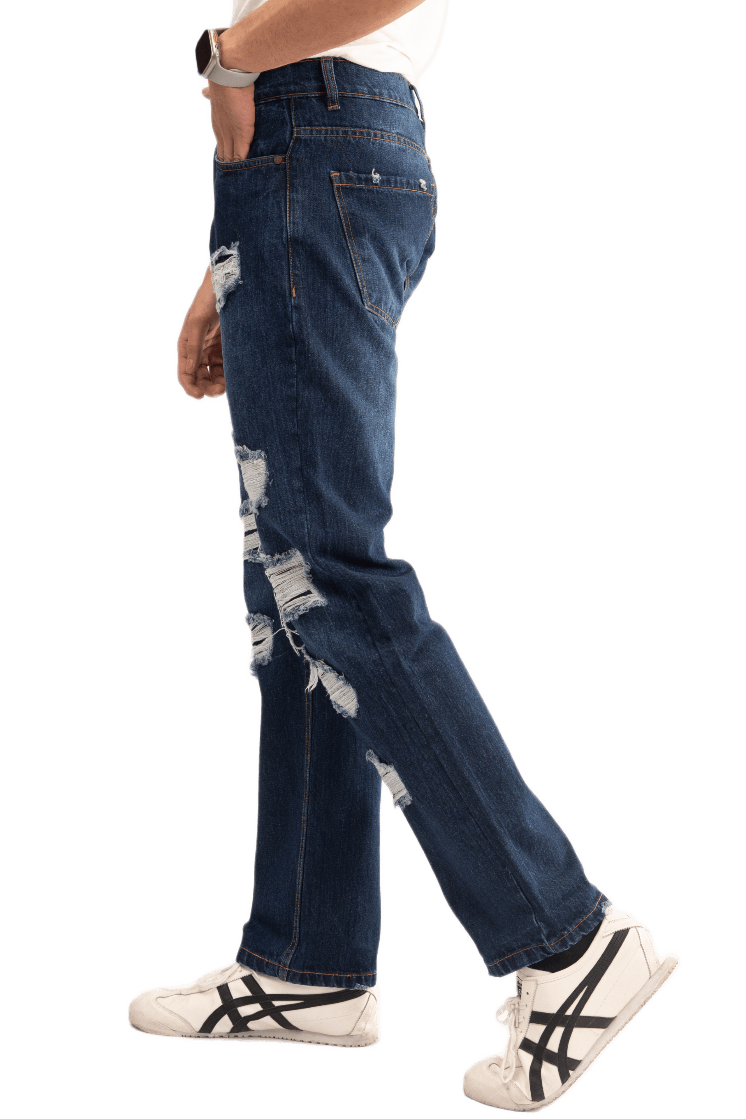 NOVASTILE Men's Ripped Straight Fit Distressed Jeans alternate view β Jeans by Novastile